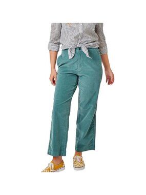Carve Designs Rex Wide Leg Organic Cotton Teal corduroy Pants Size 10 colorful